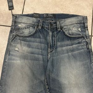Silver Jeans Co. (Gordie Style). Loose fit, Straight leg. 36x34 Distressed style